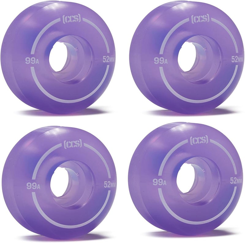 CCS [] Clear Skateboard Wheels | Professional Grade | Polyurethane | 99A Durometer | Size 52mm | Set of 4 - Image 2